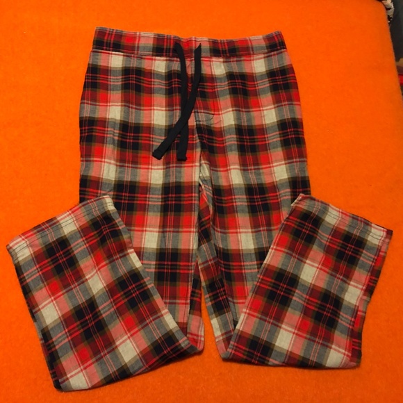 Red tartan lounge check cabin style organic cotton pants NWT - Picture 2 of 7